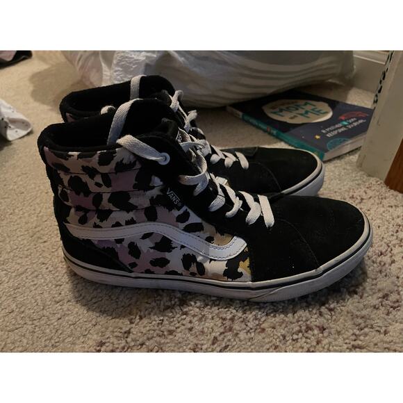 Vans womens 6 hightop cheetah print shoes - Picture 1 of 4